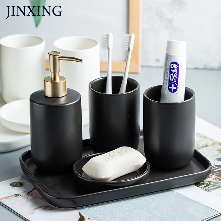 Luxury Ceramic Marble Bathroom  Accessories Shower Accessories Bathroom Accessories Set