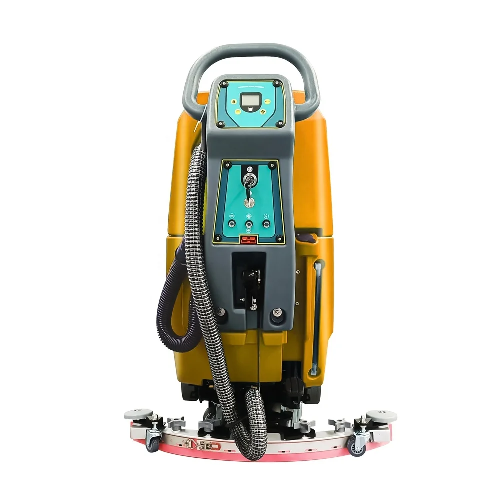 JB60 Spin scrubber brush automatic cleaning scrubbing machine walk behind battery powered floor scrubber dryer