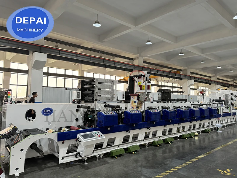 350 best seller 4 6 8 10 colors horizontal petal full servo motor type flexo label sticker flexographic printing machine