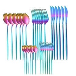 Good selling 2021 luxury cutlery set theme party gold plated spoon fork knife silver forks and spoons stainless steel tableware