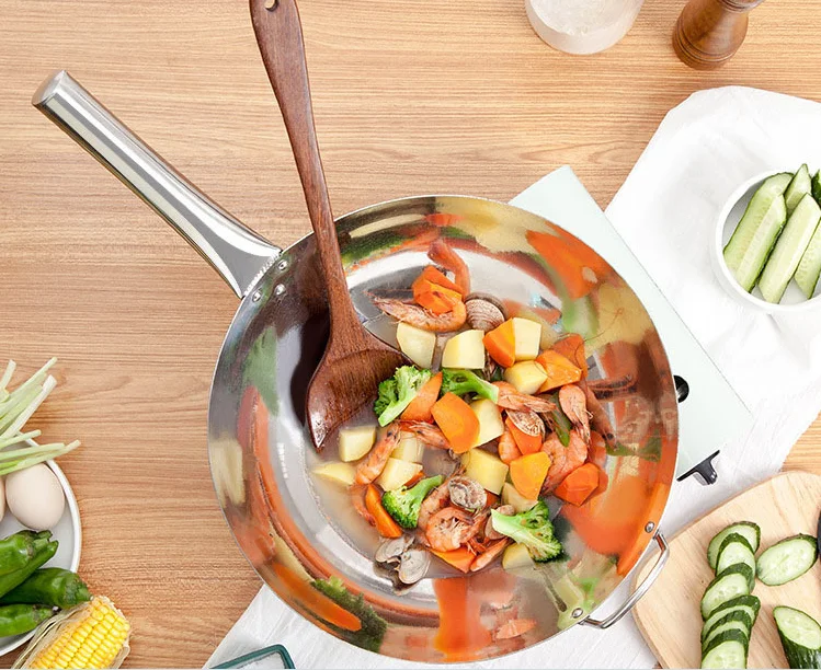 
XINCHU Stainless Steel Wok With Handle 