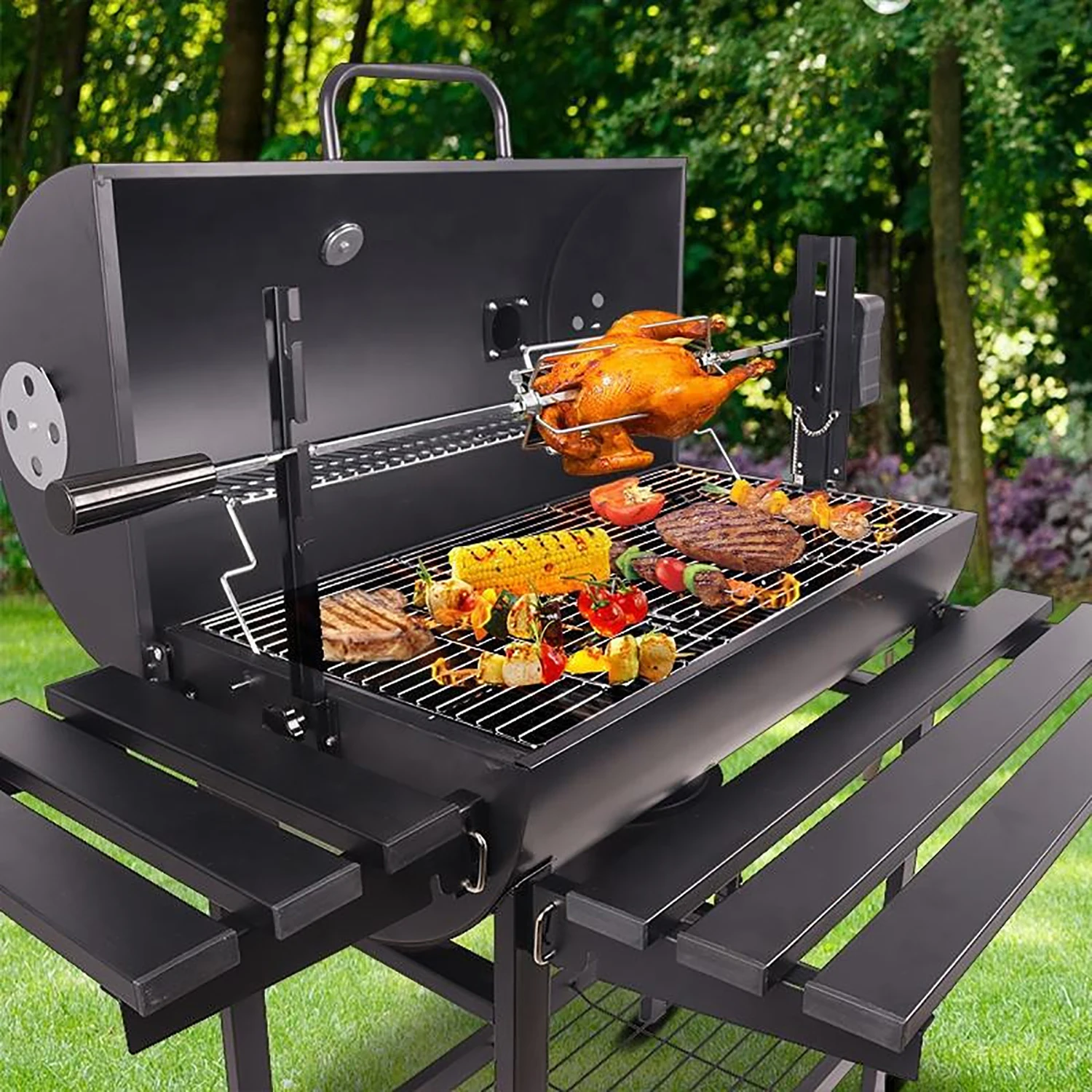 Family Barbecue Grillpark Grillcharcoal Grillbarbecue Oil Barrel Oven