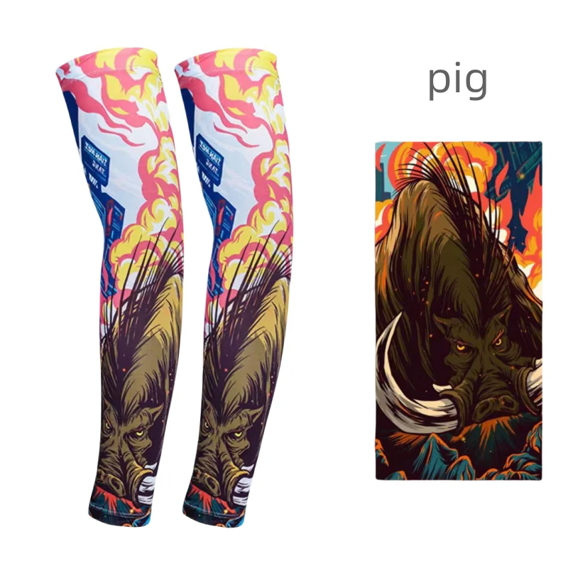 Sale Tatoo Printed Spandex Compression Sleeve Arm Protect Sun Block Cooling Waterproof Protective Arm Sleeve