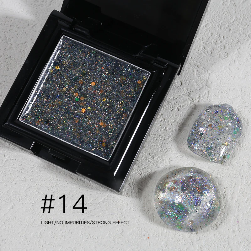 22 Colors Colorful Rainbow Solid Liquid Nail Art Squares Polish Glitter Christmas Glitter Nail