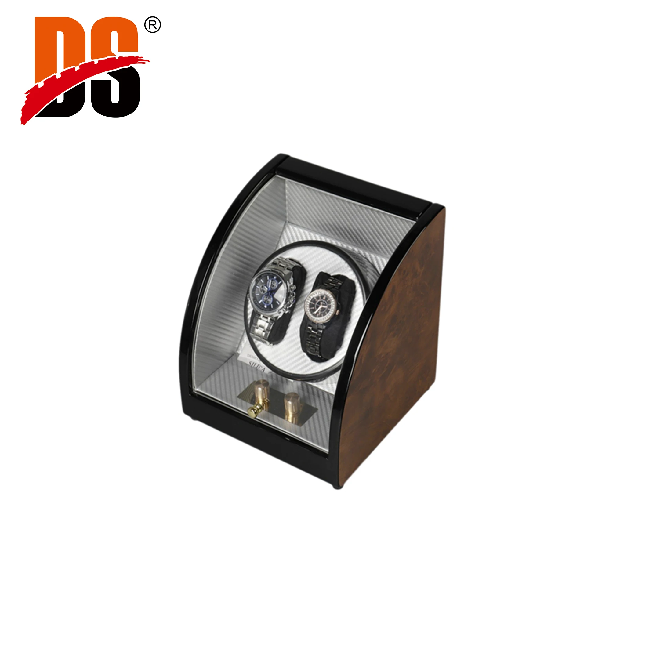 DS Manufacturer Customized High Quality Automatic Rotating Luxury Wooden Watch Box