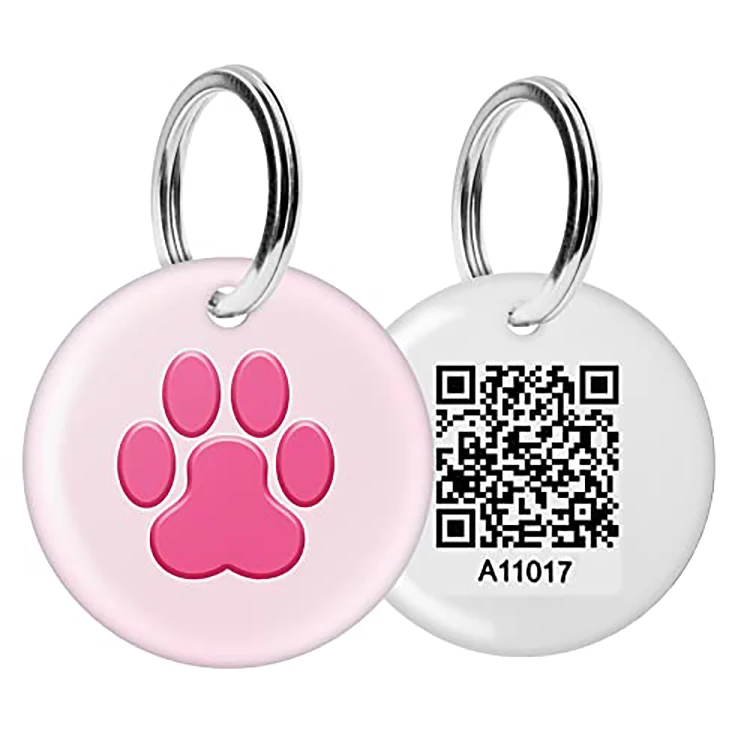 Pet  2D QR Code Scannable Pet ID Tag Stainless Steel QR Code Pet ID Tags Dog Tags