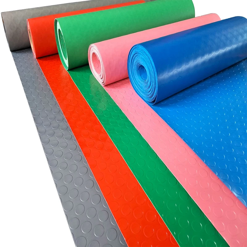 Black coin indoor outdoor floor  rubber mat in roll