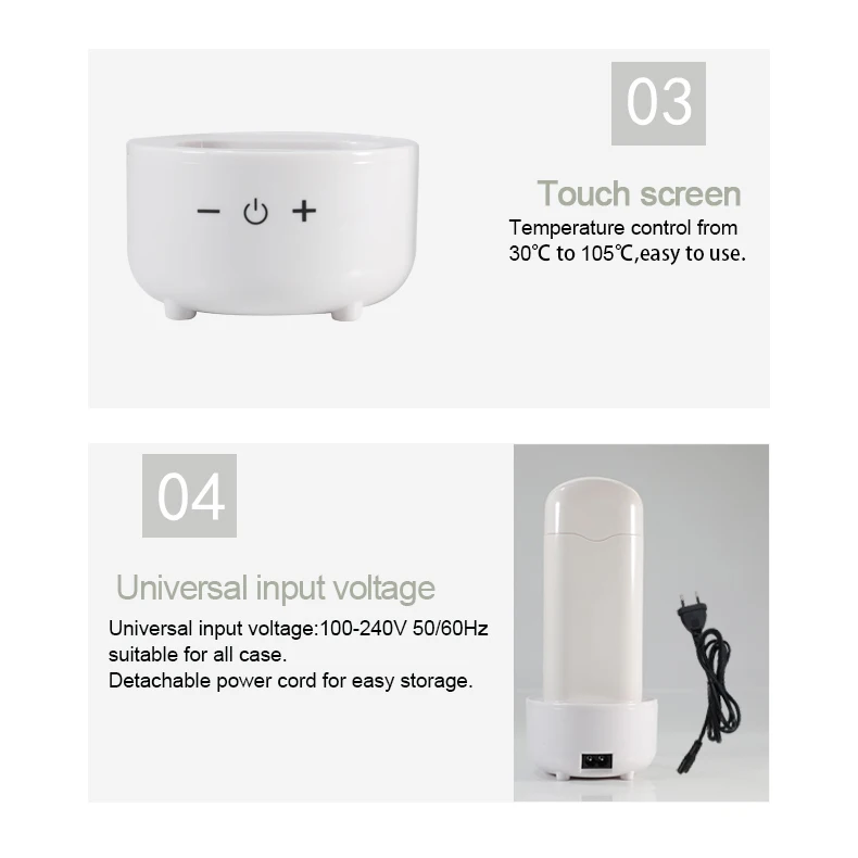 Home hair removal kit portable wax warmer machine electric hot roll on wax heater for hair removal