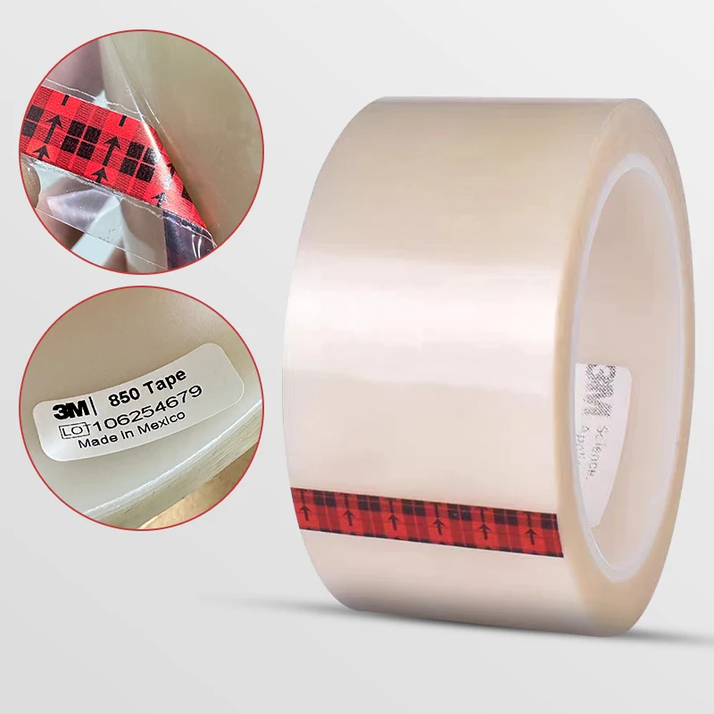 850 Polyester Film High-Temperature Resistant Strong Transparent PET Masking Tape Acrylic Adhesive Pressure Sensitive Protection