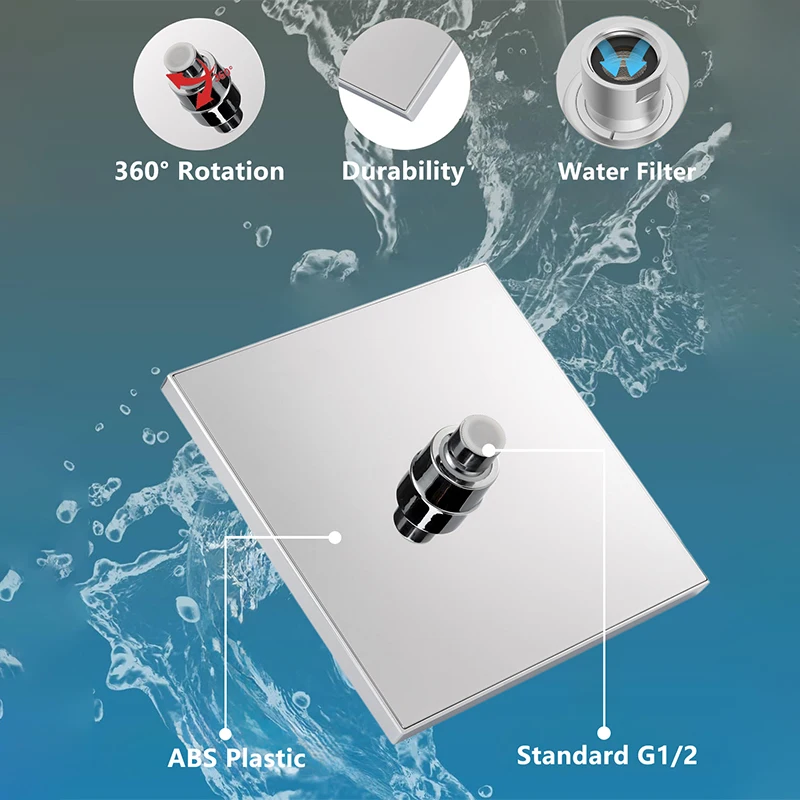 OEM ODM New Bathroom Chrome Shower Valve Faucet Luxury Rain Mixer Shower Column Set Rainfall Shower Head