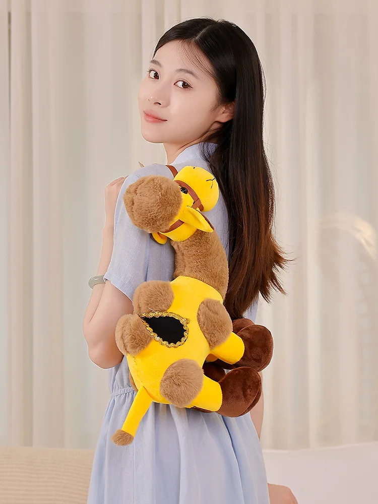 Creative Bactrian Camel Doll Soft Stuffed Dog Toy as Travel Ornament or Gift Logo Customizable Hot Model Wholesale