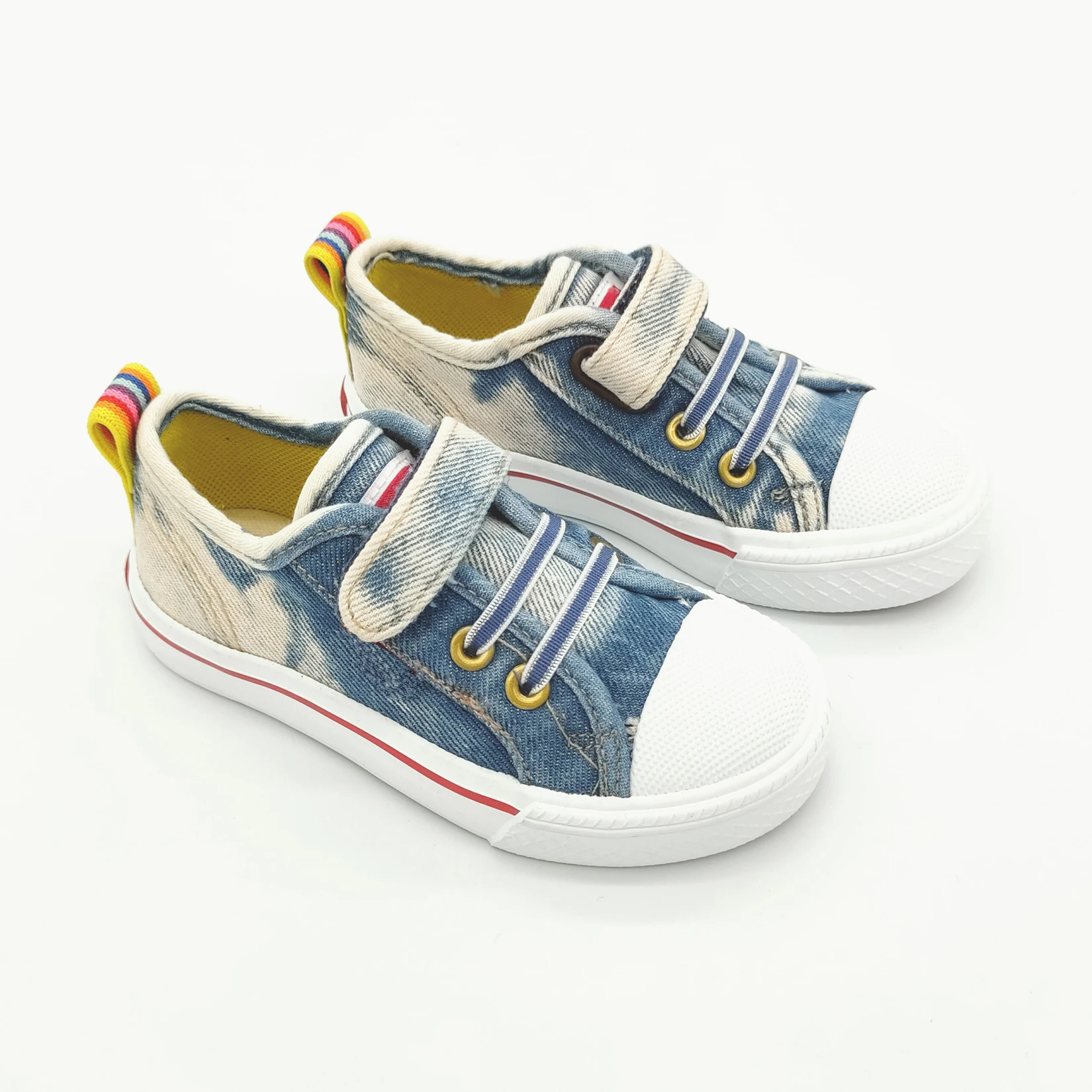 2022 hot sale stylish school student shoes New design charming kids shoes washed jeans low cut casual shoes for boys