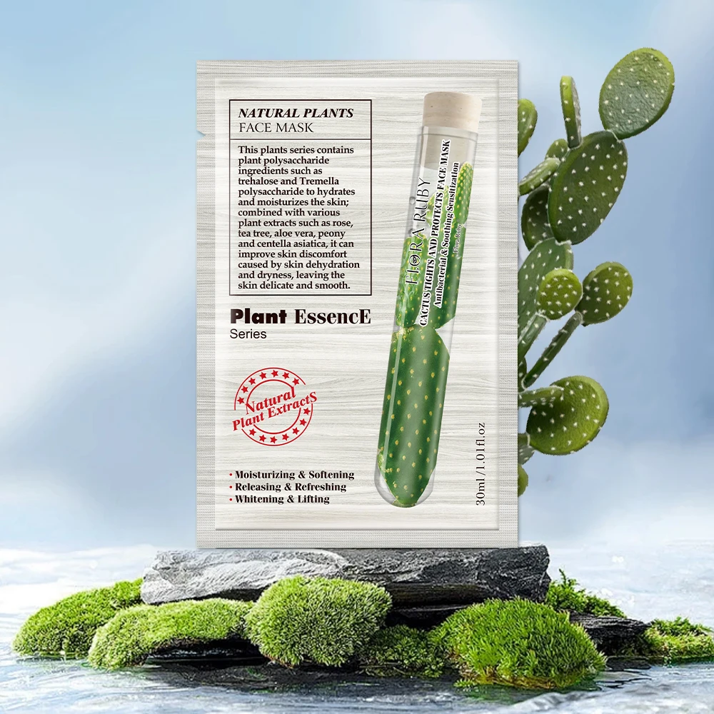 Wholesale Cosmetic Natural Plants Face Sheet Masks Moisturizing Collagen Tea Tree Hydrating Facial Mask