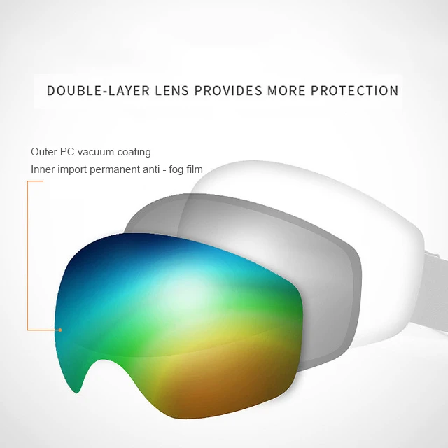 High Quality Sports Ski Goggles UV400 Customized Snow Glasses Snowboard goggle Elastic Straps