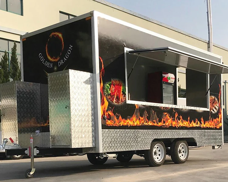Custom Size Grill Equipment Food Trailer Fast Food Trailer Mobile Tacos Truck Ice Cream Cart BBQ Food Truck