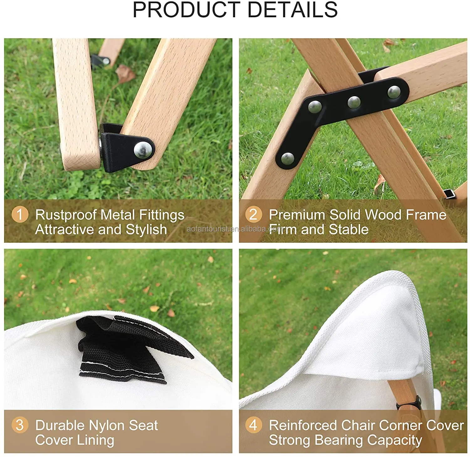 Detachable Seat Cover Design Camping Folding Beach Wood Chair Portable Outdoor Picnic Chair Foldable Camping Chair