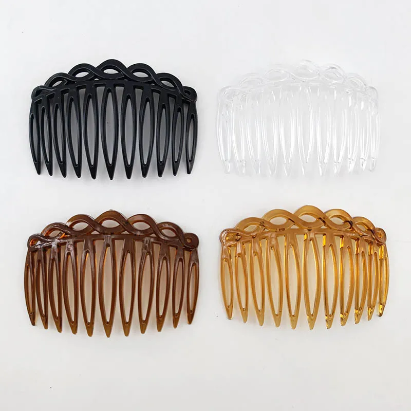Women Hair Comb Accessories French Hair Side Combs Plastic Twist Decorative Comb Hair Clips Bridal Wedding