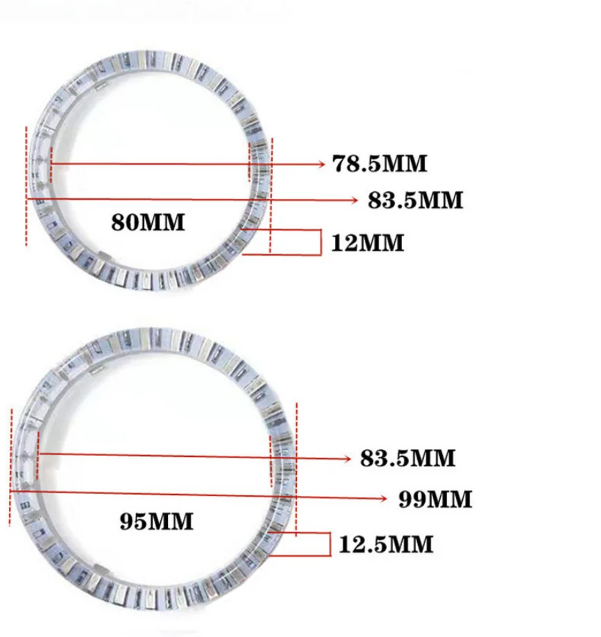 RGB Car Angel Eyes Halo Ring  COB led angel eyes halo rings for all cars, led angel eye kits Control Multi-Color Led Light