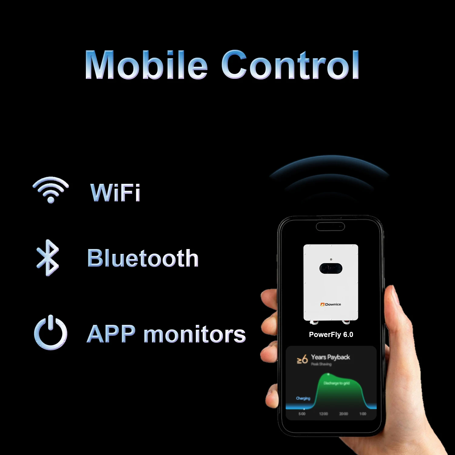 Dawnice 10kWh Power Wall Mounted Lithium Battery LiFePO4 200ah 48V 51.2V 100Ah 314Ah Battery With Bluetooth and WiFi