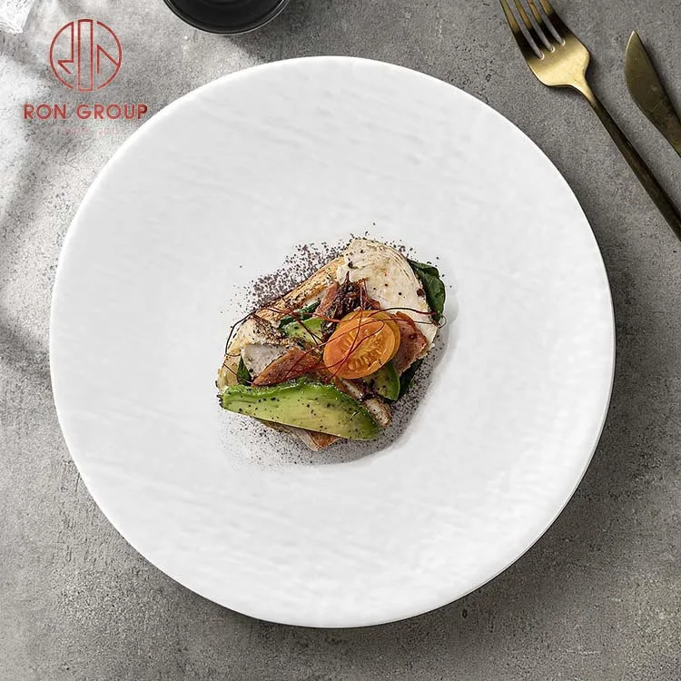 Steak Dessert Plates Dinnerware Round Melamine Plates Kitchen Plastic Restaurant Matte Black White 7 9 11inch Modem Modern 5-10