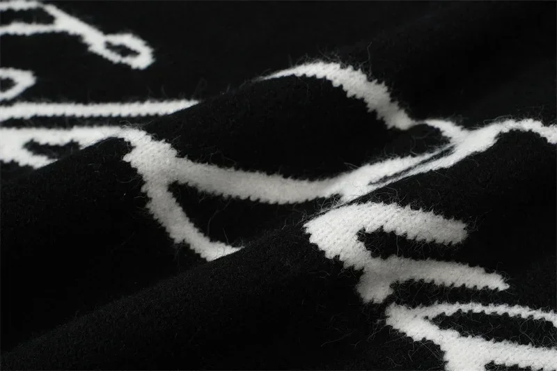 Custom LOGO OEM & ODM men sweater Jacquard pullover knitwear winter crew neck jumper cotton knitted designer custom knit sweater