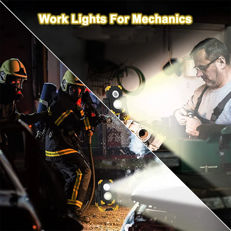 Rechargeable Work Light 1500 Lumen COB LED Work Light 360 Rotating Mechanic Led Work Light For Inspection