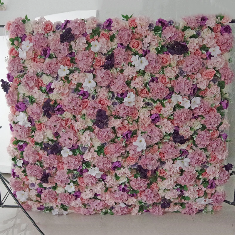 New Product Decorative Flowers &amp Wreaths Artificial Flowers 3D Silk Roses Panel Wedding Backdrop Flower Wall