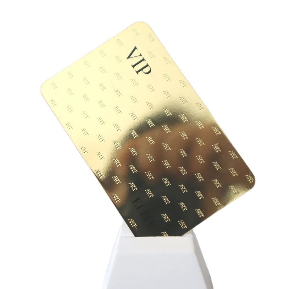 For Visit  glossy Gold Metal Card /Nfc metal card gold