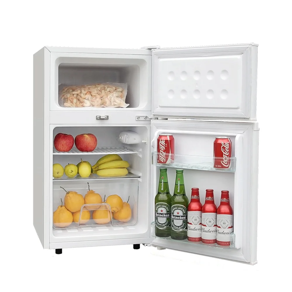 98L DC компрессорный холодильник работающий на постоянном токе от солнечных батарей Power двойная дверь BCD-98