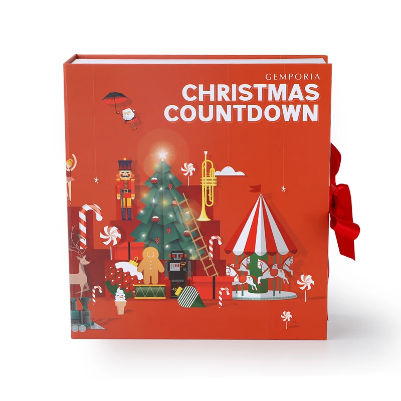 Рождественский обратный отсчет 2023 большой 24 дня косметический парфюмерный Адвент-календарь на заказ органический пользовательский пустой SHHC