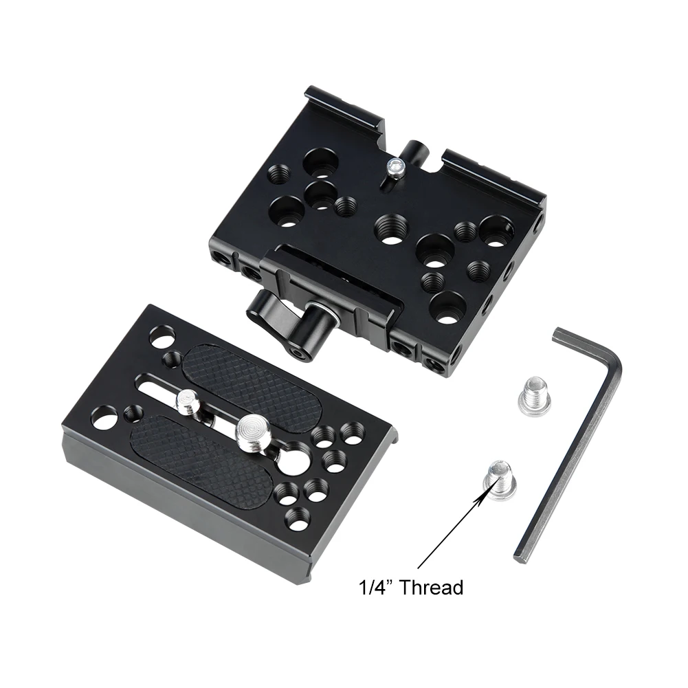 NICEYRIG Camera Baseplate Quick Release Plate for Manfrotto 577 501 504 701 Tripod 15mm Shoulder