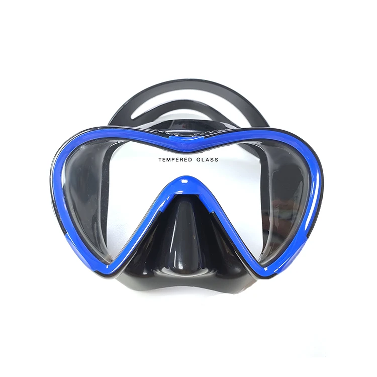 Профессиональная маска для подводного плавания в синей оправе