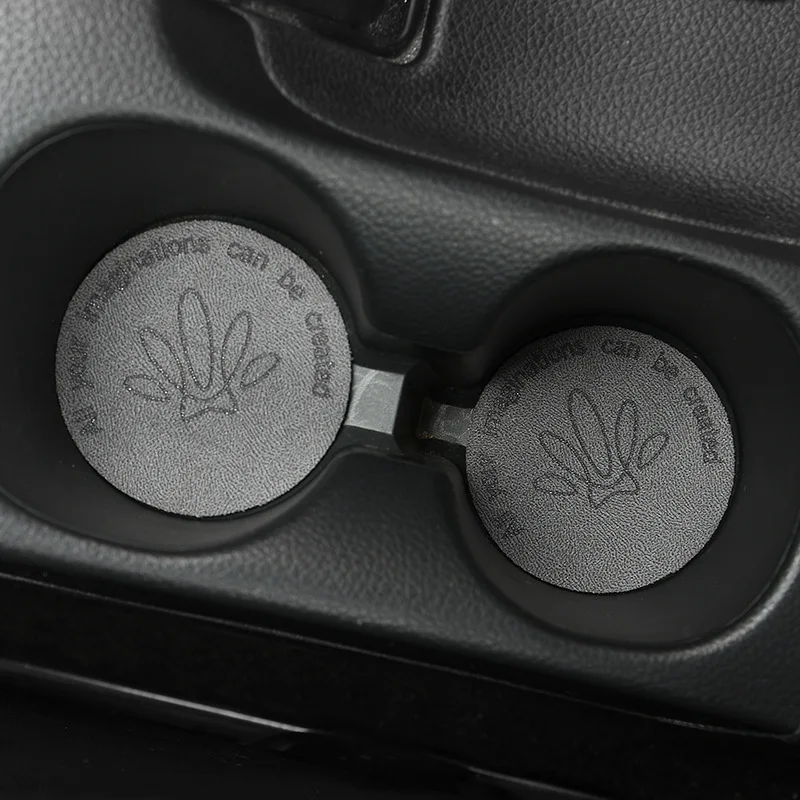 2024 Mini Car Cup Coaster Micro Suede Car Coasters Bulk Round Auto Interior Accessories