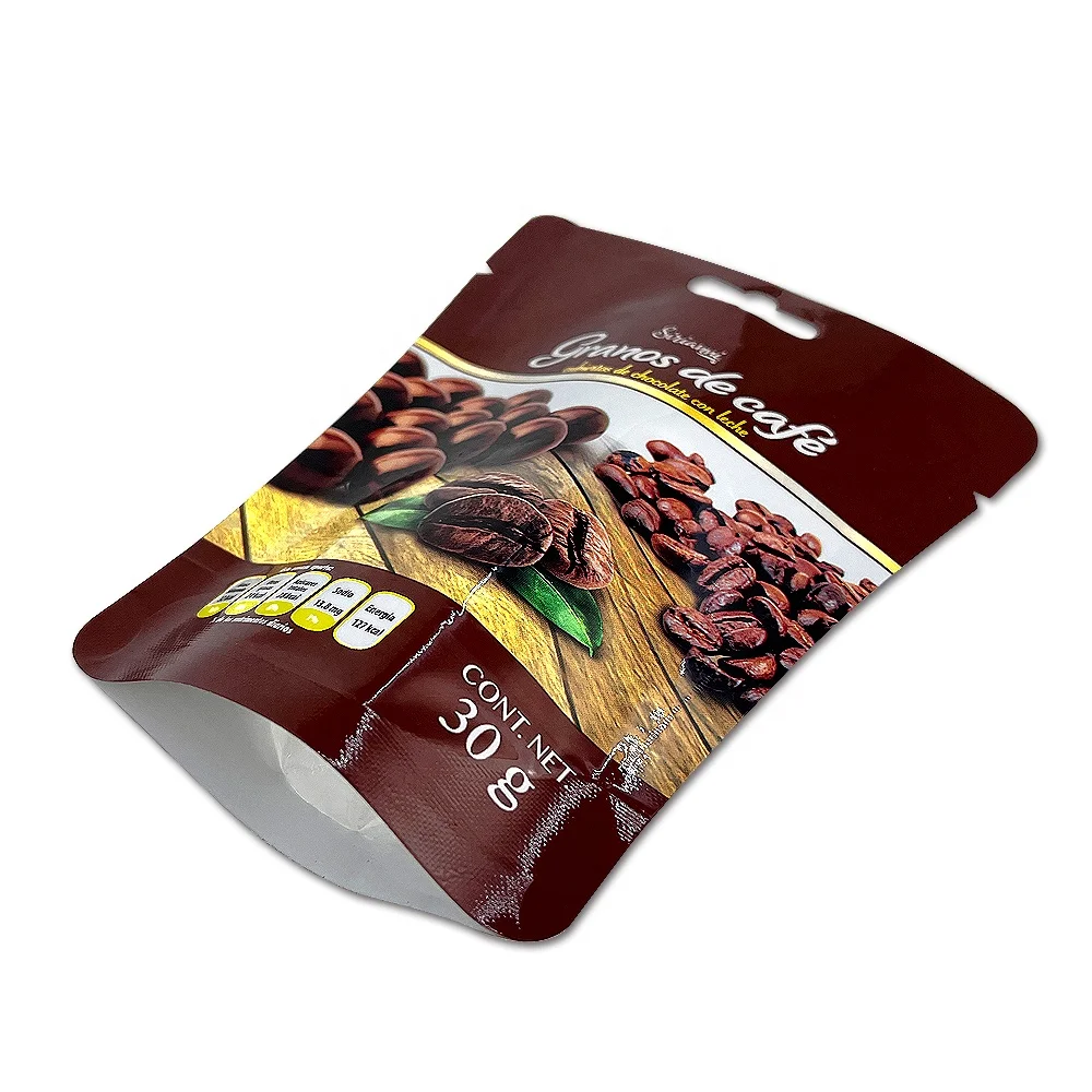 Aluminum Foil Snack Tea Chocolate Packaging Bag Candy Resealable Stand Up Mylar Bags Free Shaped Coffee Bag With Valve