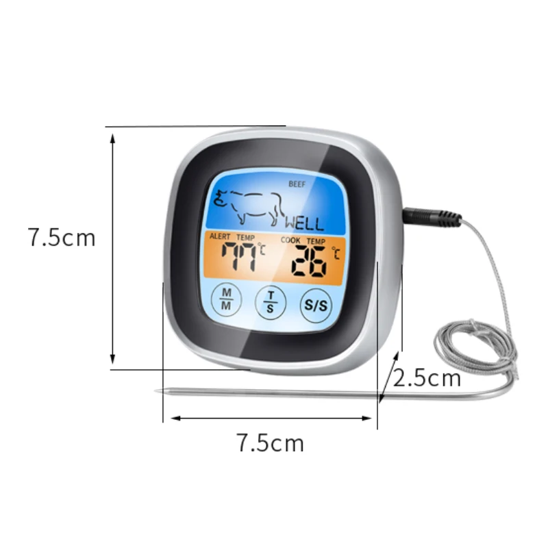 Display Touch Wireless Good Quality And Price Kitchen Food Digital Meat Thermometer