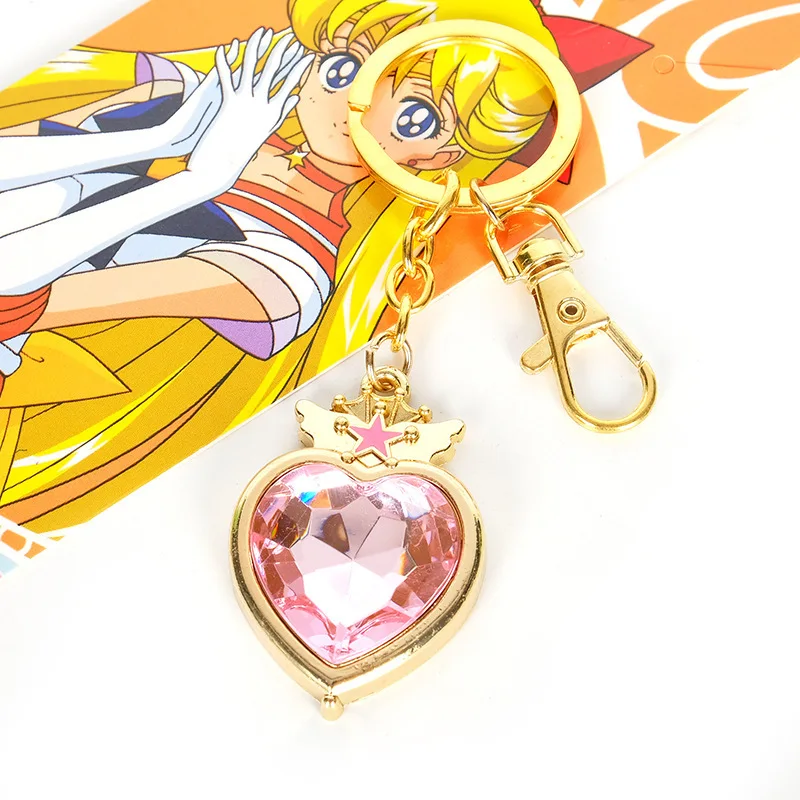 Wholesale Anime Peripheral Sailor Moon Necklace Cosplay Tsukino Usagi Pendant Metal Keychain