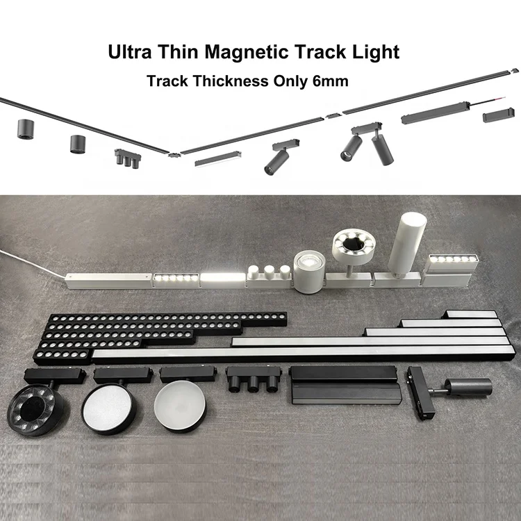 Home Decoration Indoor Lighting Fixture Pendant Lamp 9W Led Track Light Ra90 48V Magnetic Grille Track Light
