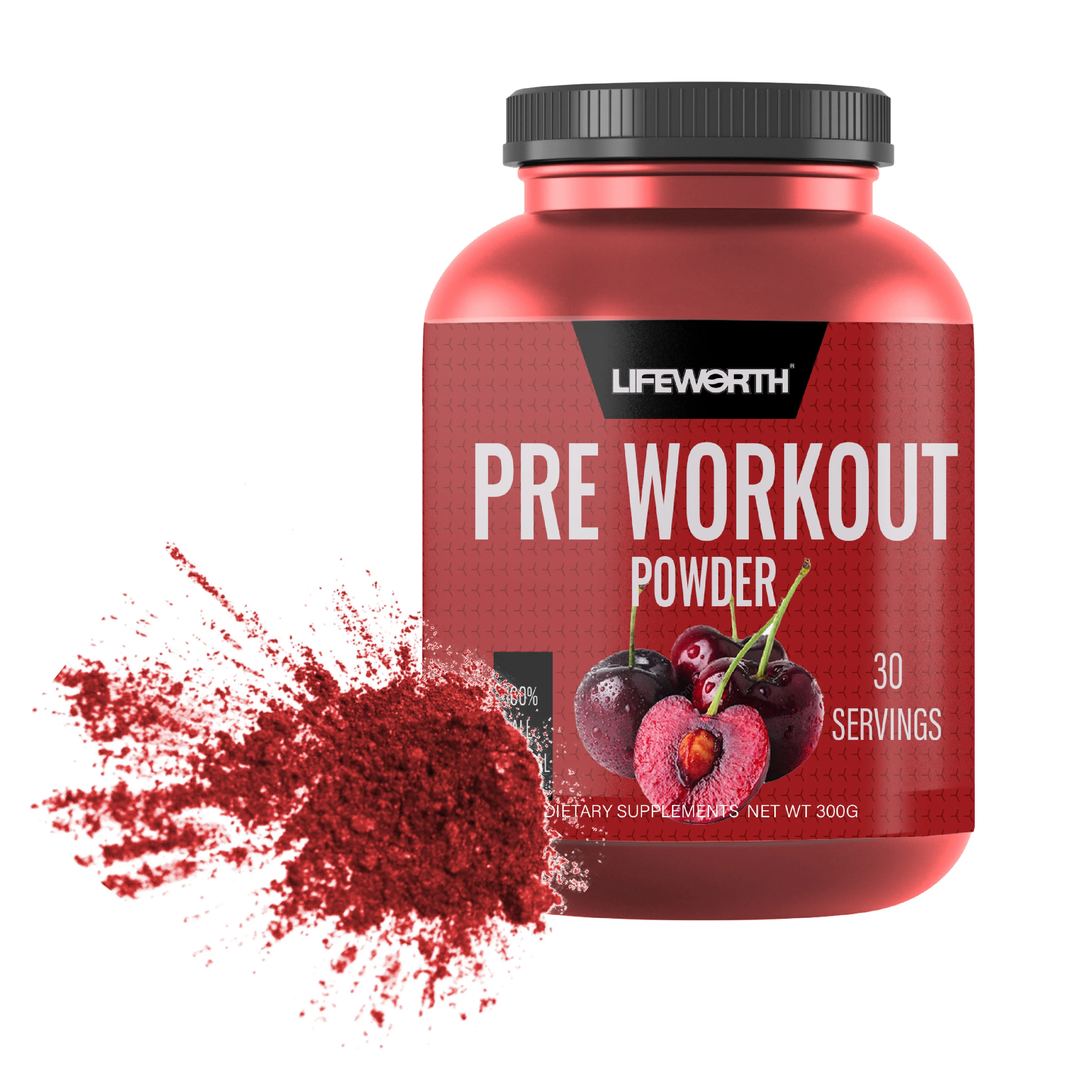 LIFEWORTH Core Pre Workout Powder 300G/Can with Creatine for Performance, Beta Alanine for Muscle L-Citrulline Caffeine