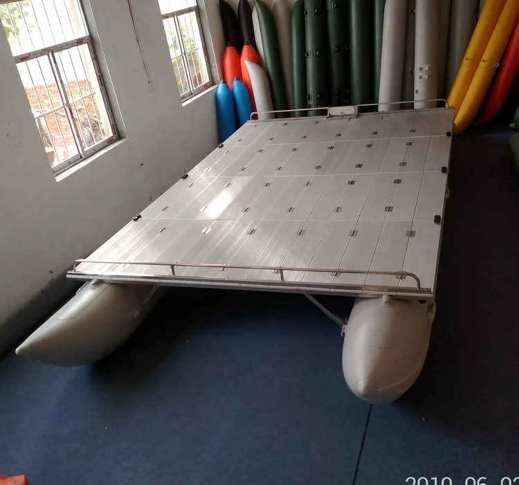 Fishing boat PVC inflatable boat with big aluminum platform