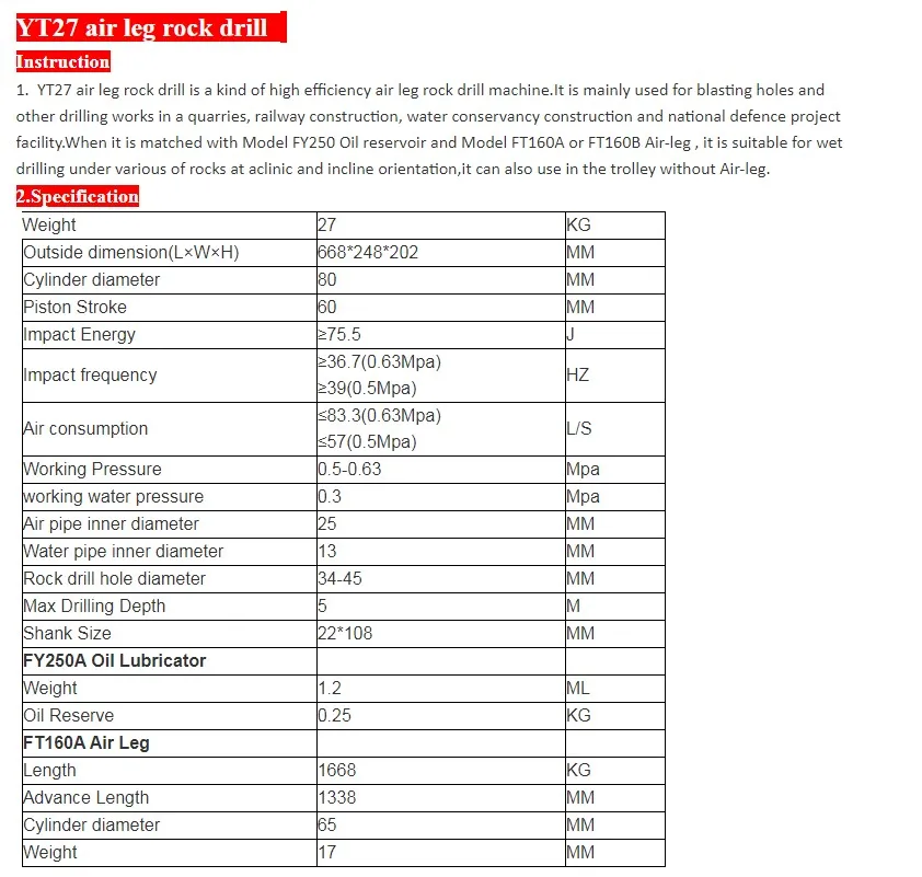pneumatic rock drill