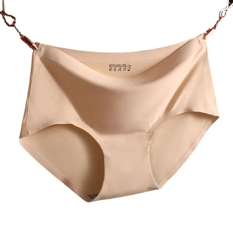 
Custom Logo Panties Women Seamless Underwear Girl Young Teens Pantys Ice silk Satin Panty 