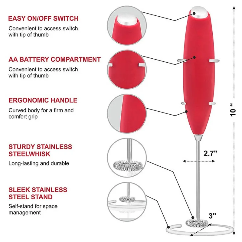 Вспениватель для молока ручной Электрический Венчик с батарейным питанием пенопласт кофе латте капучино