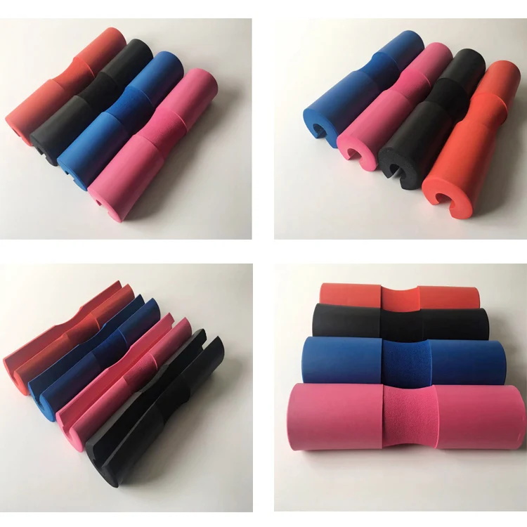 
Weightlifting Shoulder Protective Foam Barbell Pad Long Pink Neck Shoulder Barbell Squat Pad With Straps 