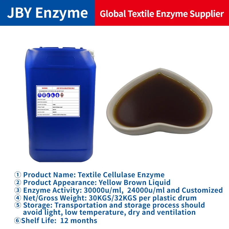Industrial textile enzyme liquid textile auxiliary agent fabric denim leather paper polishing abrasive cellulase enzyme