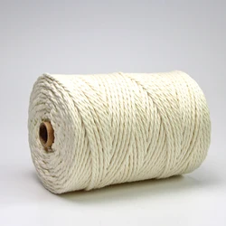 Wholesale 100% Combed Cotton Makramee Yarn for DIY Handmade Wall Hanging Dream Catcher Decorative Cotton Rope 3mm 4mm