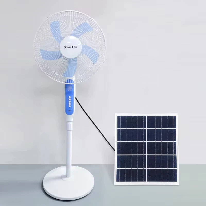 YD0430 Floor Solar Fans Battery Outdoor Fun Electric Home Portable Standing Ac Dc With Powered Lithium Battery Fan