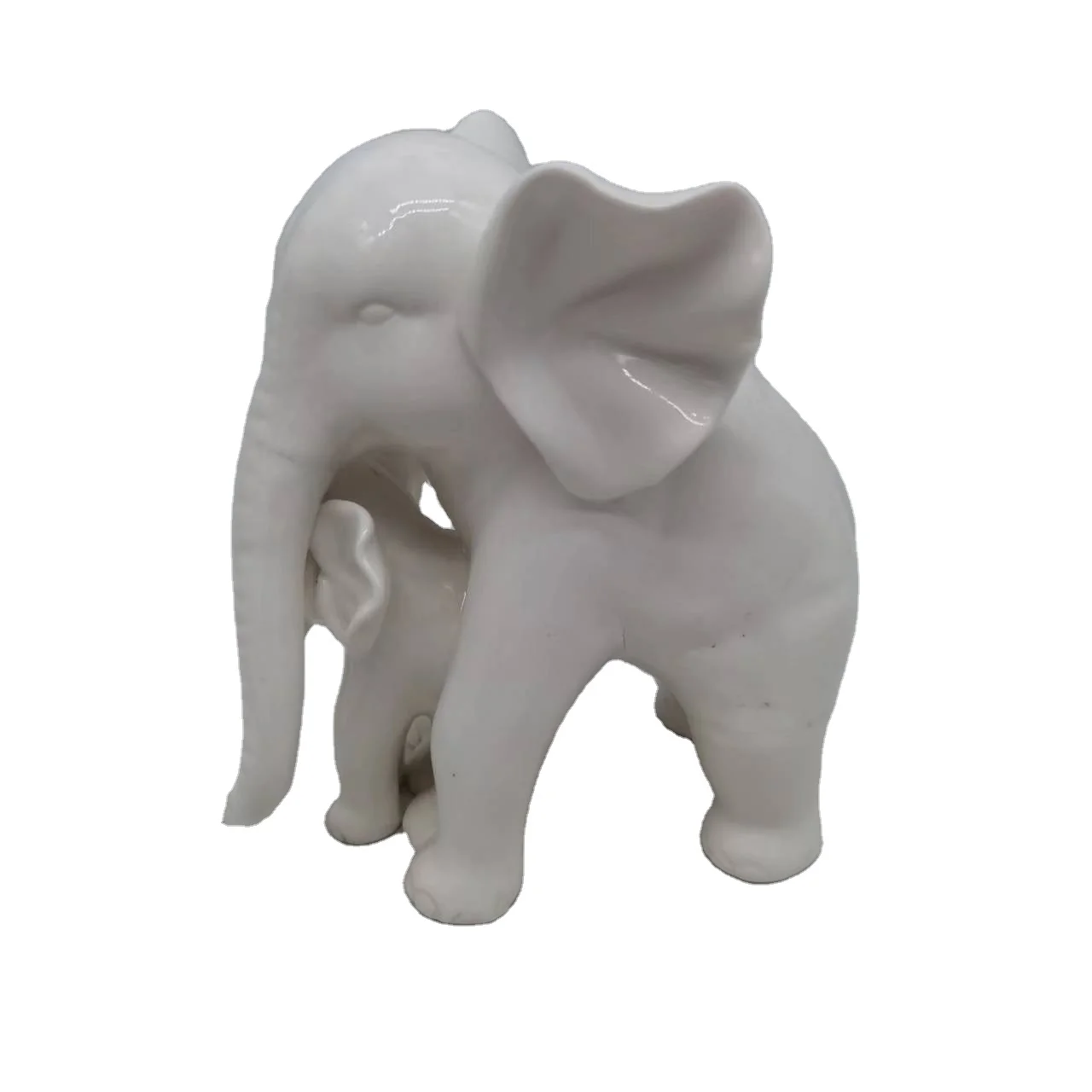 Statue ceramic small elephants little ceramic for sale porcelain craft folk art style