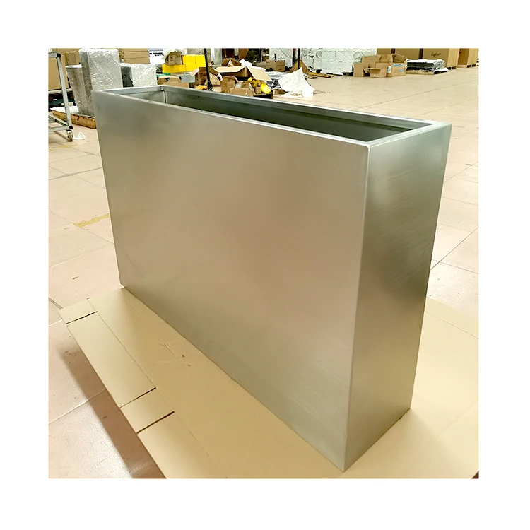 Corten Steel Large Cubic Flower Pots Aluminum Flower Pots Stainless Steel Flower Troughs Produced by China Supplier
