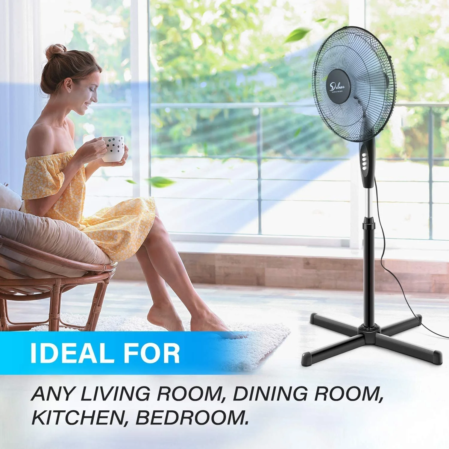 16 Inch AIr Cooling Standing Fan With New Switch Design