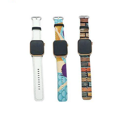 Blank Sublimation 38-44mm Strap Leather Watch Bands for Apple Watch